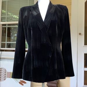Giorgio Armani Black silk velvet pant suit- size 8